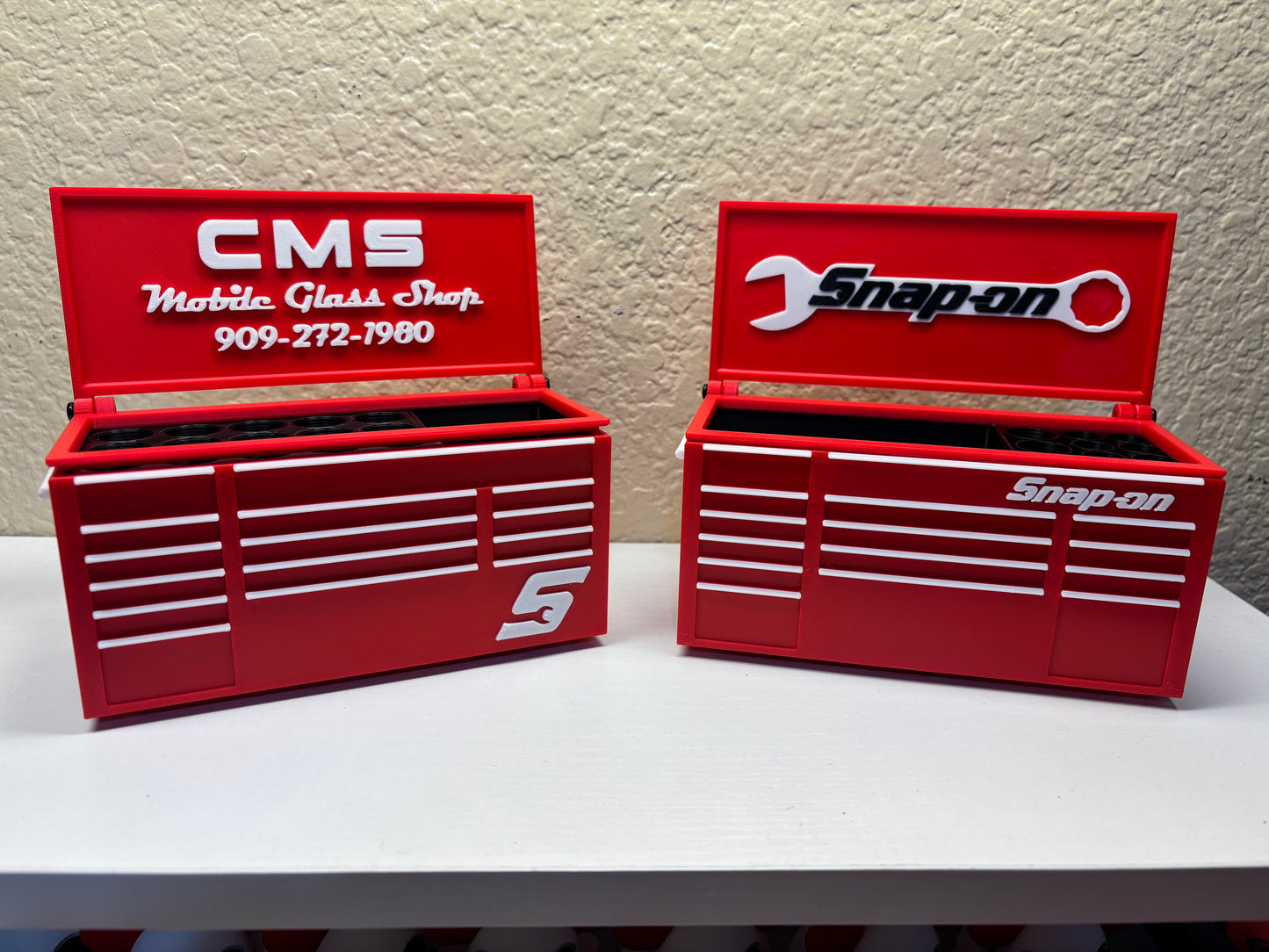 Mini Toolbox Desk Organizer – Pen & Business Card Holder