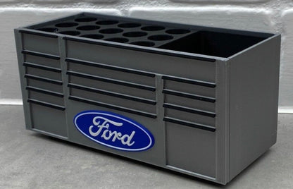 Mini Toolbox Desk Organizer – Pen & Business Card Holder
