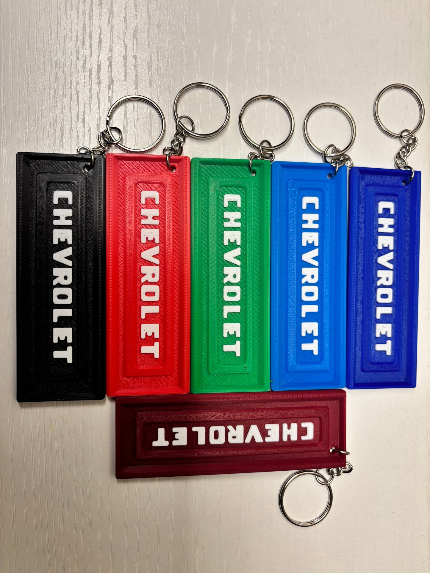 old-school Chevrolet keychains
